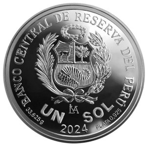 Аверс монеты Перу, 1 соль, 2024, 200-я годовщина - Битва при Хунине