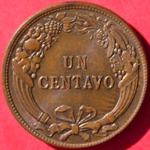 Реверс монеты Перу, 1 сентаво, 1919