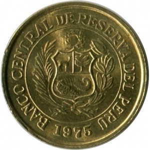 Аверс монеты Перу, 10 сентаво, 1975