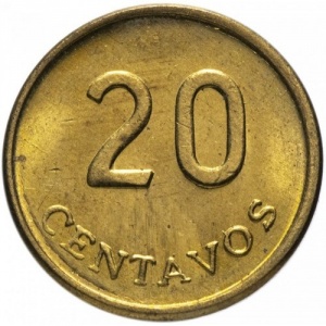 Реверс монеты Перу, 20 сентаво, 1975