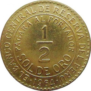 Реверс монеты Перу, ½ соль, 1935-1965