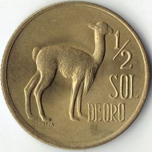 Реверс монеты Перу, ½ соль, 1973-1975