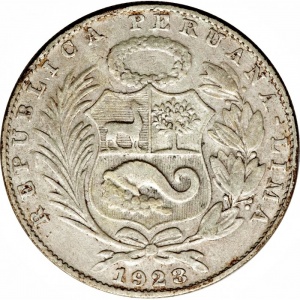 Аверс монеты Перу, 1 соль, 1922-1923