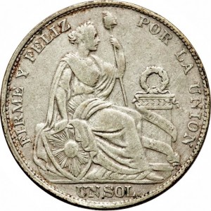 Реверс монеты Перу, 1 соль, 1922-1923