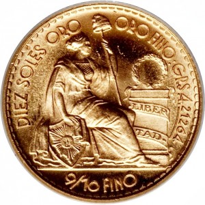 Реверс монеты Перу, 10 солей, 1956-1969