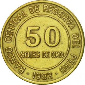 Реверс монеты Перу, 50 солей, 1979-1983