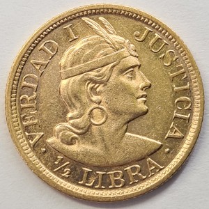 Реверс монеты Перу, ½ либры, 1902-1969