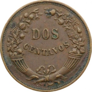 Реверс монеты Перу, 2 сентаво, 1917-1940