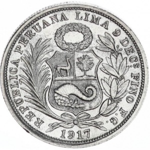 Аверс монеты Перу, ½ соль, 1907-1917