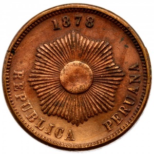 Аверс монеты Перу, 2 сентаво, 1864-1879