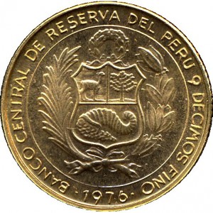 Аверс монеты Перу, ½ соль, 1976, 150 лет Битве при Аякучо
