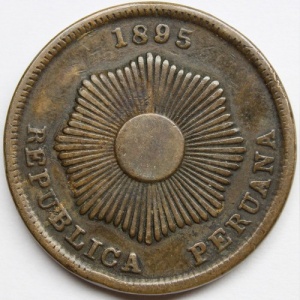 Аверс монеты Перу, 2 сентаво, 1863-1895