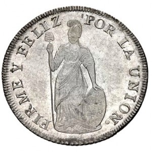 Реверс монеты Перу, 4 реала, 1835-1840