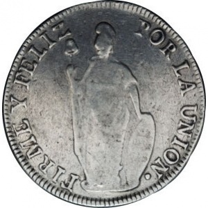 Реверс монеты Перу, 8 реалов, 1839