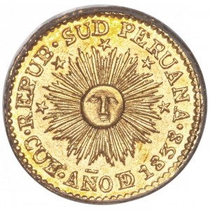 Аверс монеты Перу, ½ эскудо, 1838