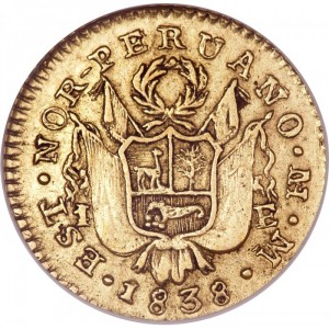 Аверс монеты Перу, 1 эскудо, 1838