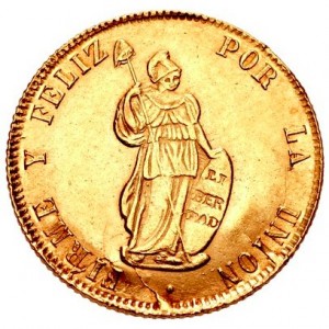 Реверс монеты Перу, 2 эскудо, 1828-1855