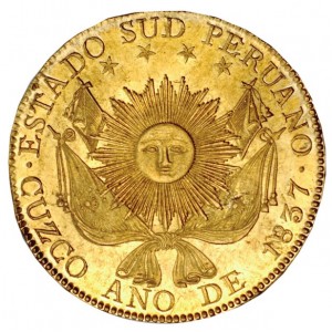Аверс монеты Перу, 8 эскудо, 1837, Федерация