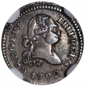 Аверс монеты Перу, ¼ реала, 1792-1795