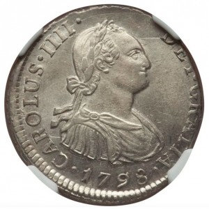 Аверс монеты Перу, 2 реала, 1791-1808