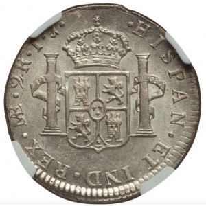 Реверс монеты Перу, 2 реала, 1791-1808