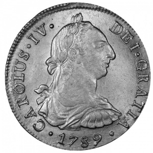 Аверс монеты Перу, 8 реалов, 1789-1791