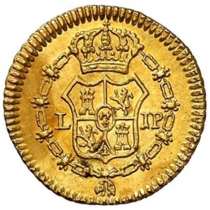 Реверс монеты Перу, ½ эскудо, 1814-1821