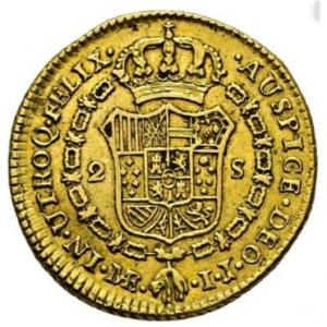 Реверс монеты Перу, 2 эскудо, 1789-1791