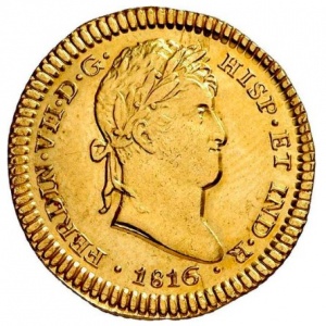 Аверс монеты Перу, 2 эскудо, 1814-1821