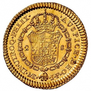 Реверс монеты Перу, 2 эскудо, 1814-1821