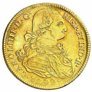 Аверс монеты Перу, 4 эскудо, 1791-1808