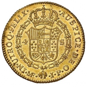 Реверс монеты Перу, 4 эскудо, 1809-1810