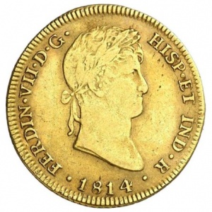 Аверс монеты Перу, 4 эскудо, 1814-1821