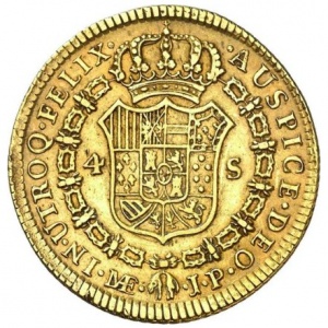 Реверс монеты Перу, 4 эскудо, 1814-1821