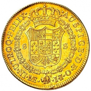 Реверс монеты Перу, 8 эскудо, 1789-1791
