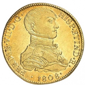 Аверс монеты Перу, 8 эскудо, 1808-1811