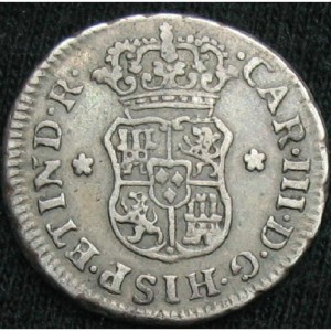 Аверс монеты Перу, ½ реала, 1760-1772