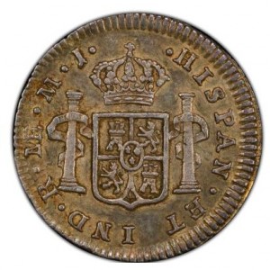 Реверс монеты Перу, ½ реала, 1772-1784