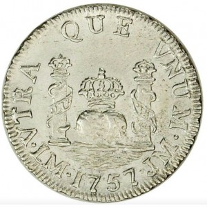 Реверс монеты Перу, 1 реал, 1751-1760