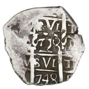 Реверс монеты Перу, 2 реала, 1748-1752