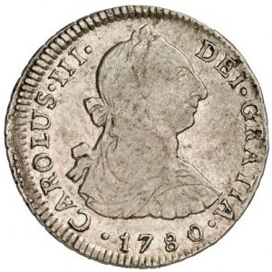 Аверс монеты Перу, 2 реала, 1772-1784