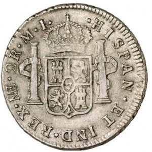 Реверс монеты Перу, 2 реала, 1772-1784