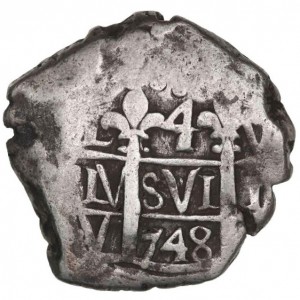 Реверс монеты Перу, 4 реала, 1747-1751