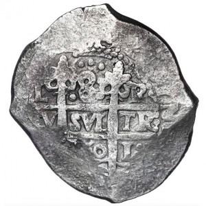 Реверс монеты Перу, 8 реалов, 1747-1751