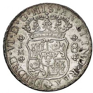 Аверс монеты Перу, 8 реалов, 1759-1760