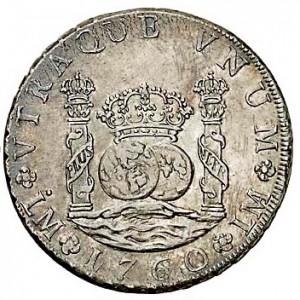Реверс монеты Перу, 8 реалов, 1759-1760