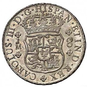 Аверс монеты Перу, 8 реалов, 1760-1769
