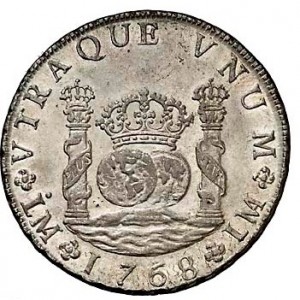 Реверс монеты Перу, 8 реалов, 1760-1769