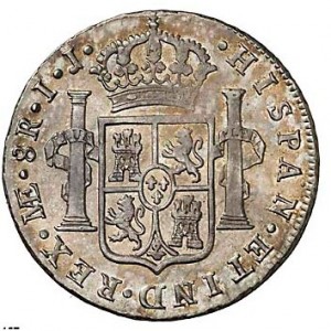 Реверс монеты Перу, 8 реалов, 1785-1789