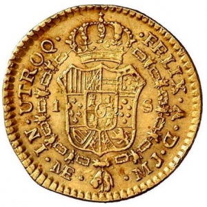 Реверс монеты Перу, 1 эскудо, 1772-1784